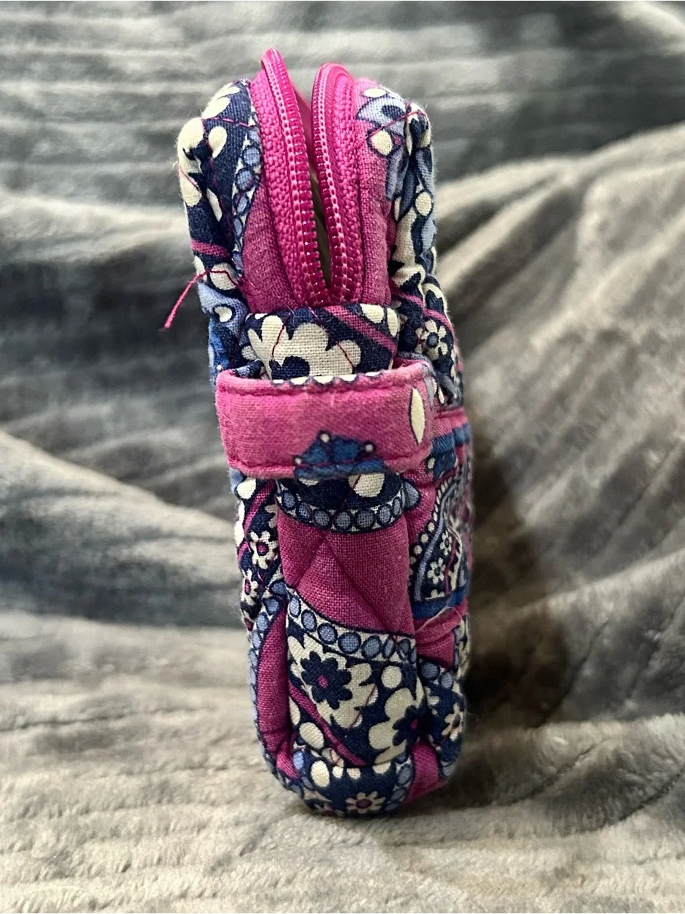 Vera Bradley Pink Paisley Quilted Cosmetic Pouch EUC
